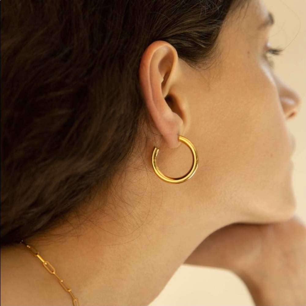 OTIUMBERG CHUNKY GOLD HOOPS YELLOW GOLD VERMEIL